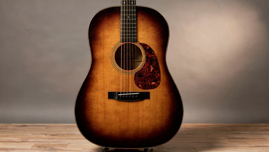 Atkin 12-Fret Dreadnought Sunburst Gitarre im Fotostudio